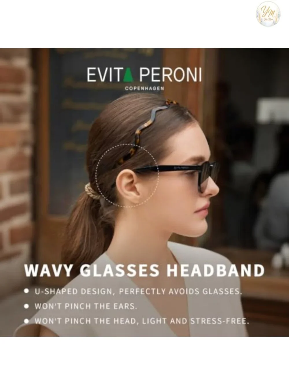 Acetate Sheet Wavy Headband for Glasses Eyewear Friendly No Headache